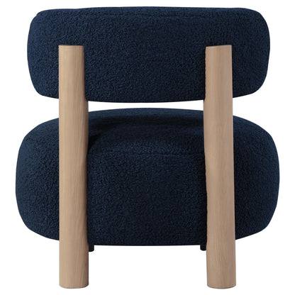 Coaster Furniture Zonie 903168 Boucle Upholstered Barrel Back Accent Chair - Blue IMAGE 6