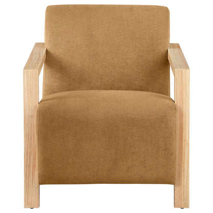 Coaster Furniture Diego 902268 Upholstered Accent Arm Chair with Wood Arms - Honey IMAGE 2