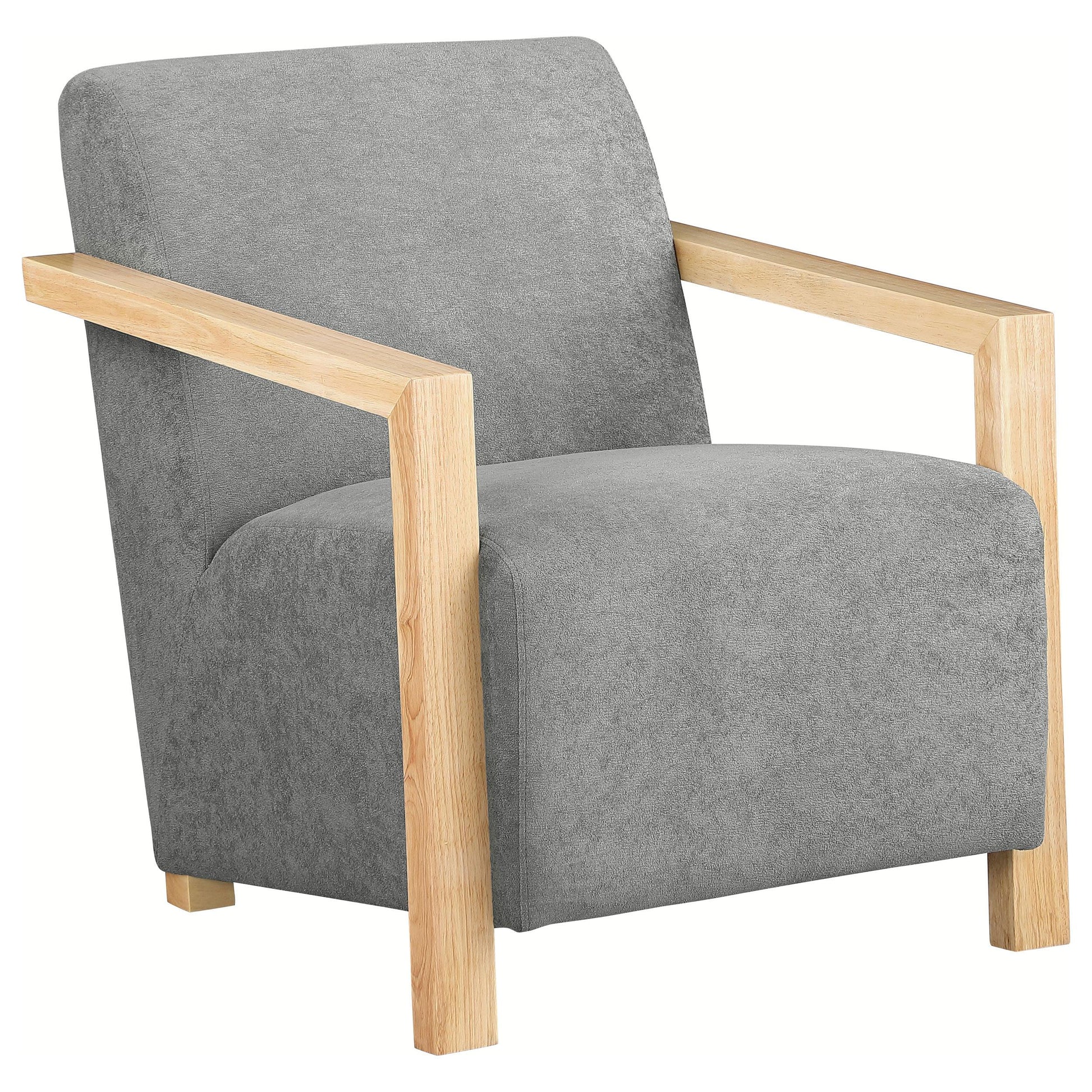 Coaster Furniture Diego 902269 Upholstered Accent Arm Chair with Wood Arms - Grey IMAGE 1