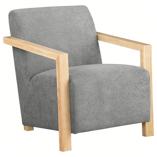 Coaster Furniture Diego 902269 Upholstered Accent Arm Chair with Wood Arms - Grey IMAGE 1