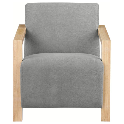 Coaster Furniture Diego 902269 Upholstered Accent Arm Chair with Wood Arms - Grey IMAGE 2