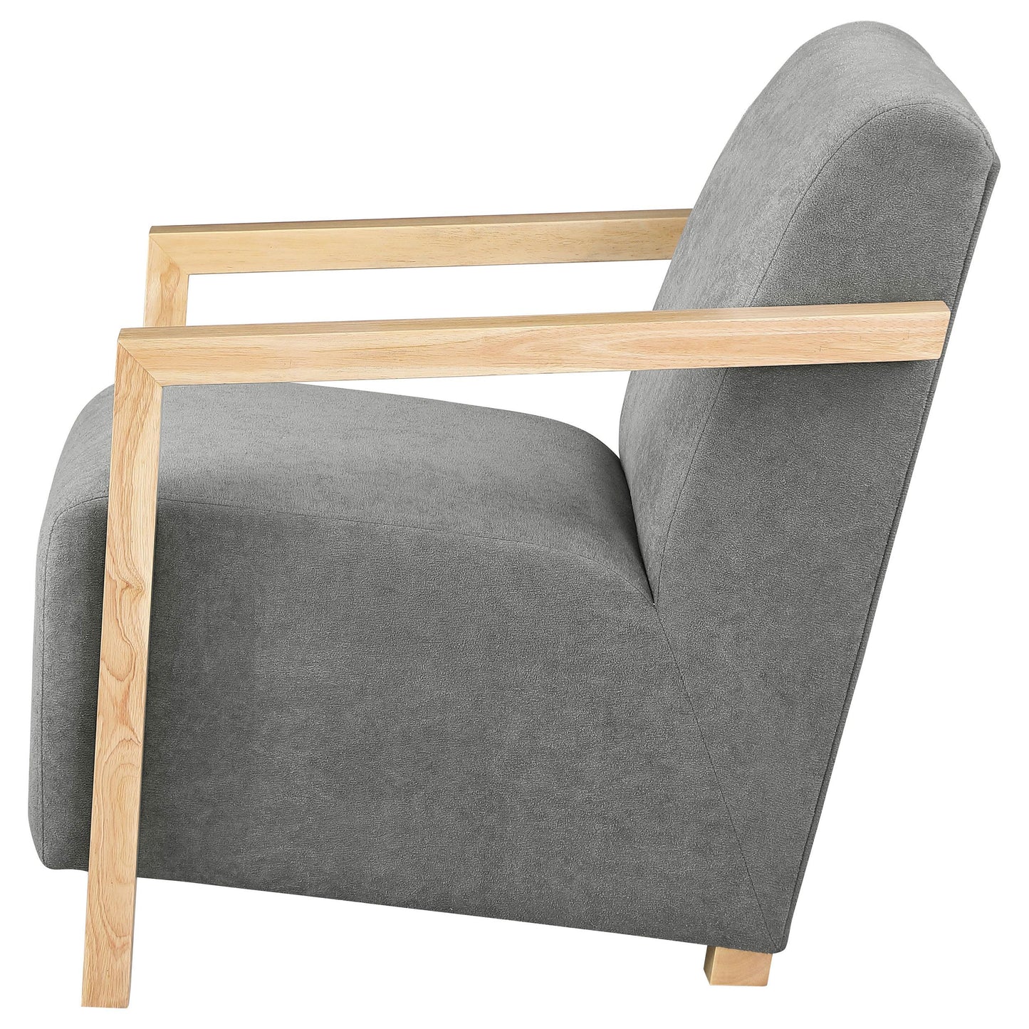 Coaster Furniture Diego 902269 Upholstered Accent Arm Chair with Wood Arms - Grey IMAGE 4