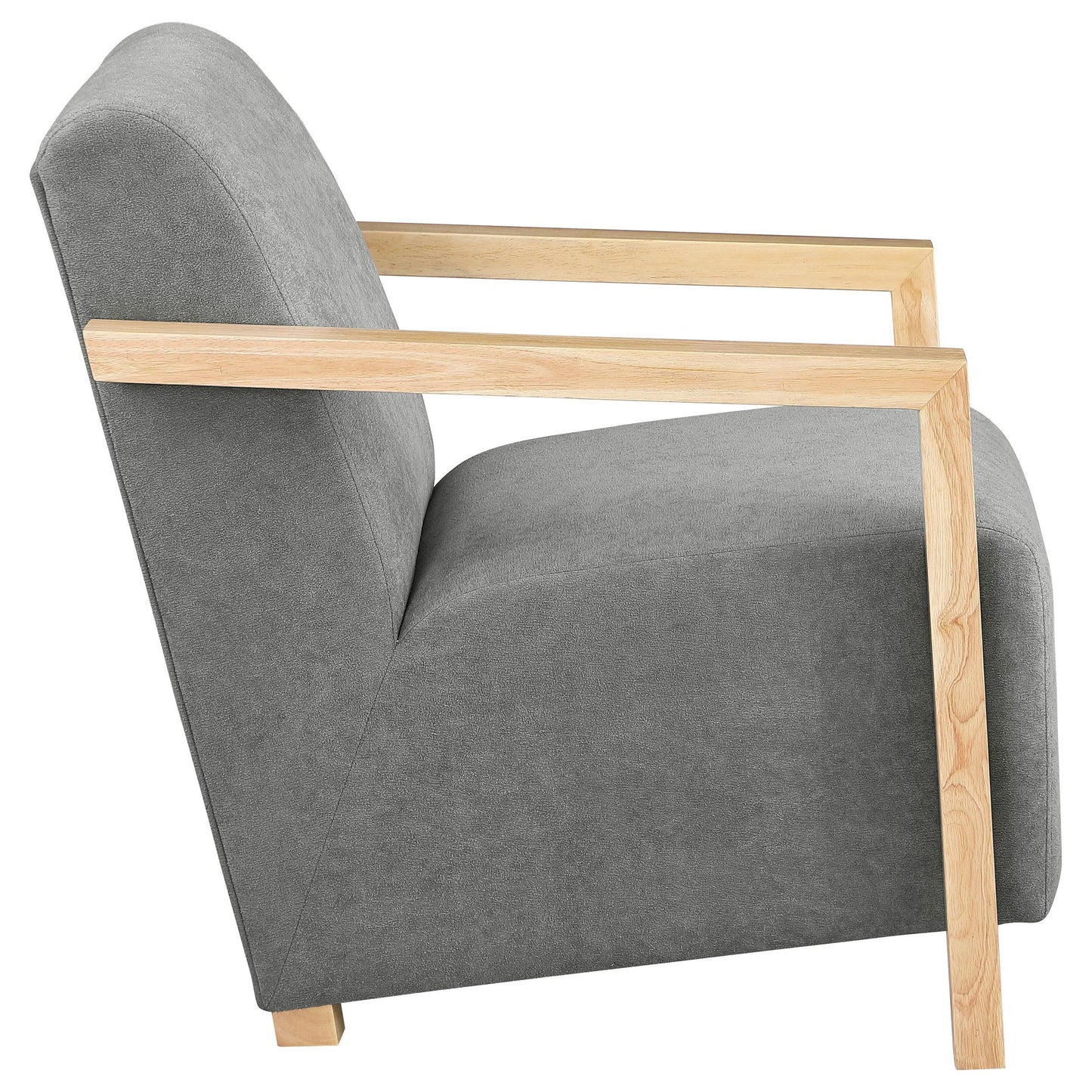 Coaster Furniture Diego 902269 Upholstered Accent Arm Chair with Wood Arms - Grey IMAGE 7