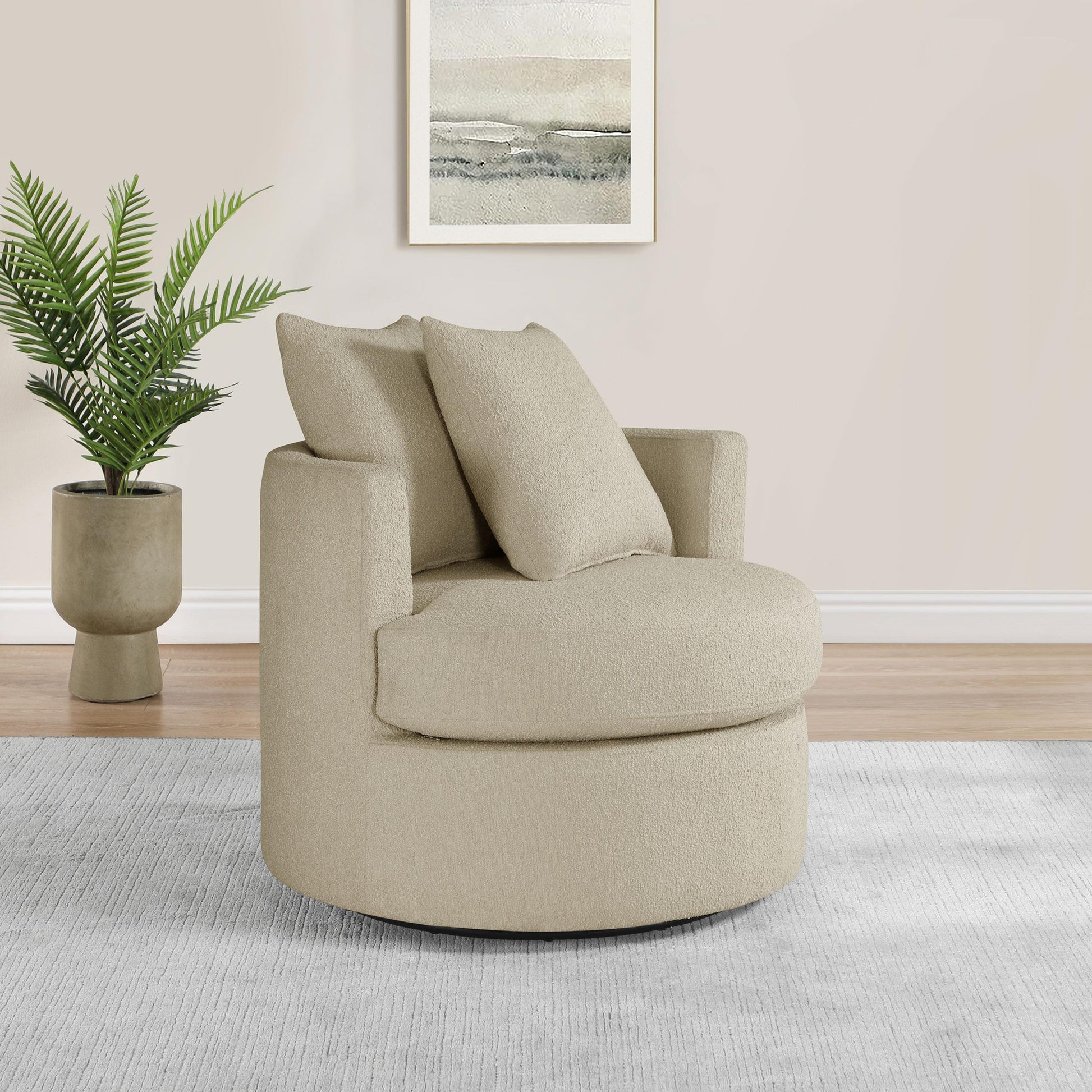  Coaster Furniture Debbie 902274 Upholstered Swivel Accent Chair - Camel IMAGE 9