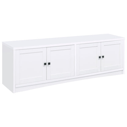  Coaster Furniture Laughlin 724113 4-door Engineered Wood 78-inch TV Stand - White IMAGE 1