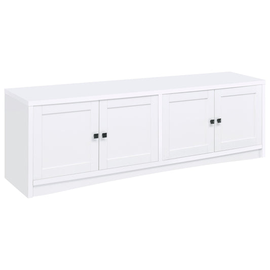 Coaster Furniture Laughlin 724113 4-door Engineered Wood 78-inch TV Stand - White IMAGE 1