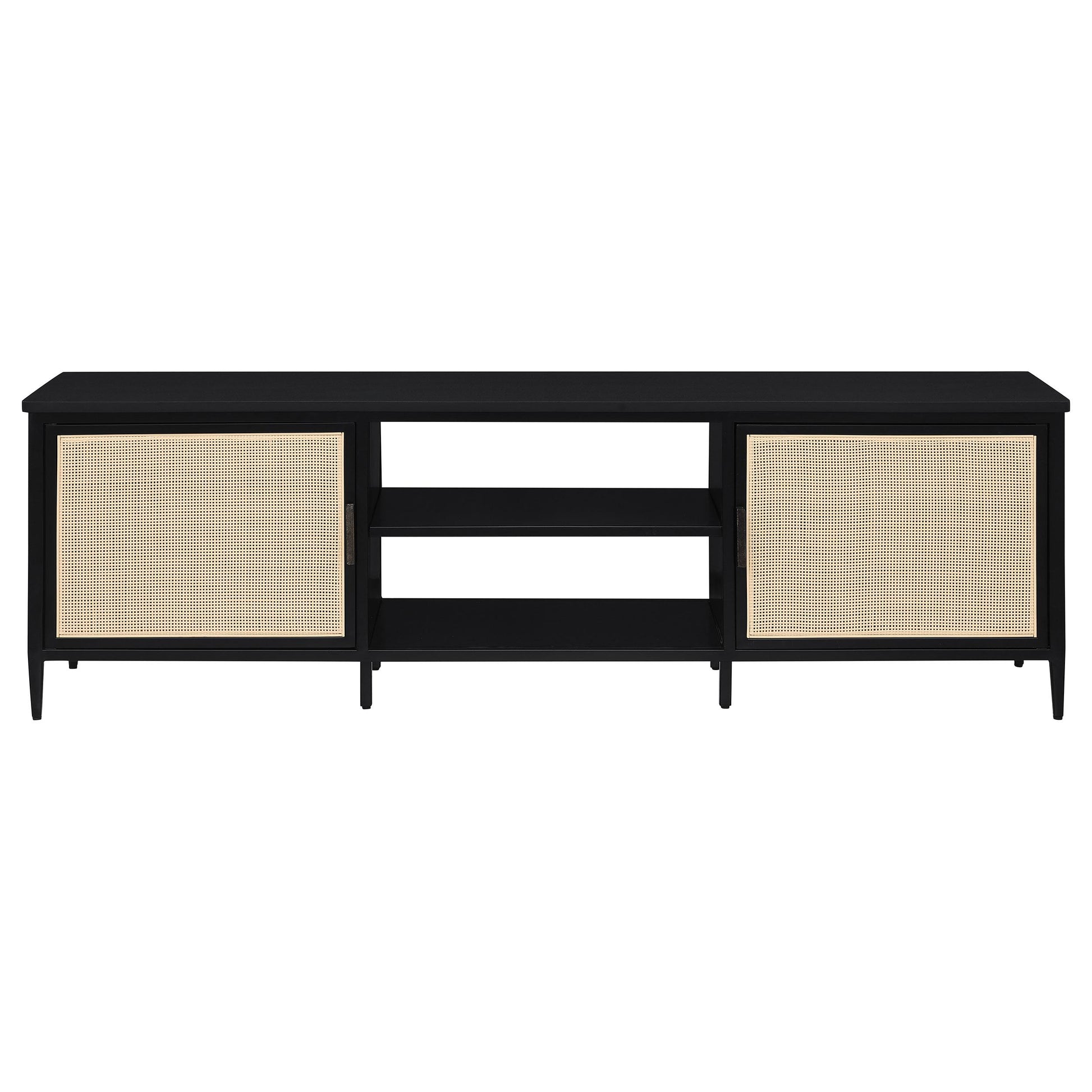 Coaster Furniture Amherst 710034 2-door 70-inch Metal TV Stand Media Console - Black IMAGE 2
