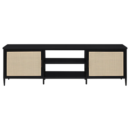 Coaster Furniture Amherst 710034 2-door 70-inch Metal TV Stand Media Console - Black IMAGE 2
