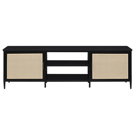Coaster Furniture Amherst 710034 2-door 70-inch Metal TV Stand Media Console - Black IMAGE 2