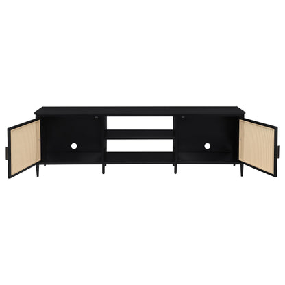 Coaster Furniture Amherst 710034 2-door 70-inch Metal TV Stand Media Console - Black IMAGE 3