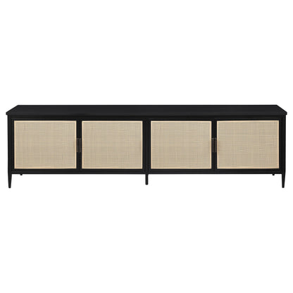 Coaster Furniture Amherst 710035 4-door 78-inch Metal TV Stand Media Console - Black IMAGE 2