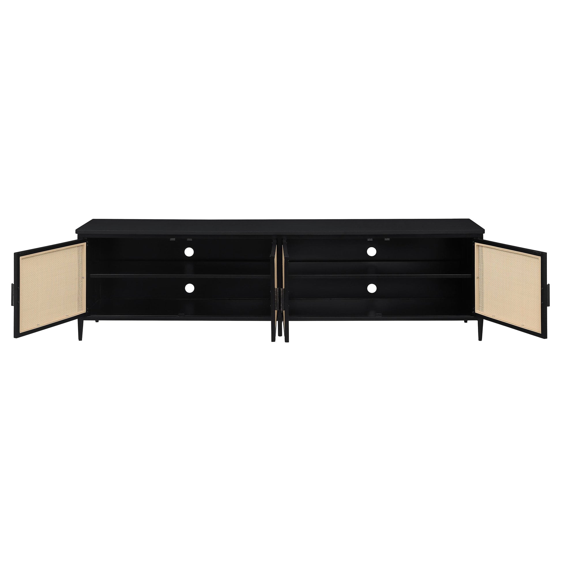 Coaster Furniture Amherst 710035 4-door 78-inch Metal TV Stand Media Console - Black IMAGE 3