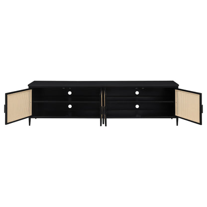 Coaster Furniture Amherst 710035 4-door 78-inch Metal TV Stand Media Console - Black IMAGE 3