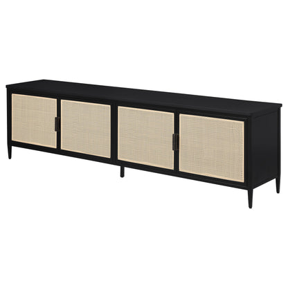 Coaster Furniture Amherst 710035 4-door 78-inch Metal TV Stand Media Console - Black IMAGE 4