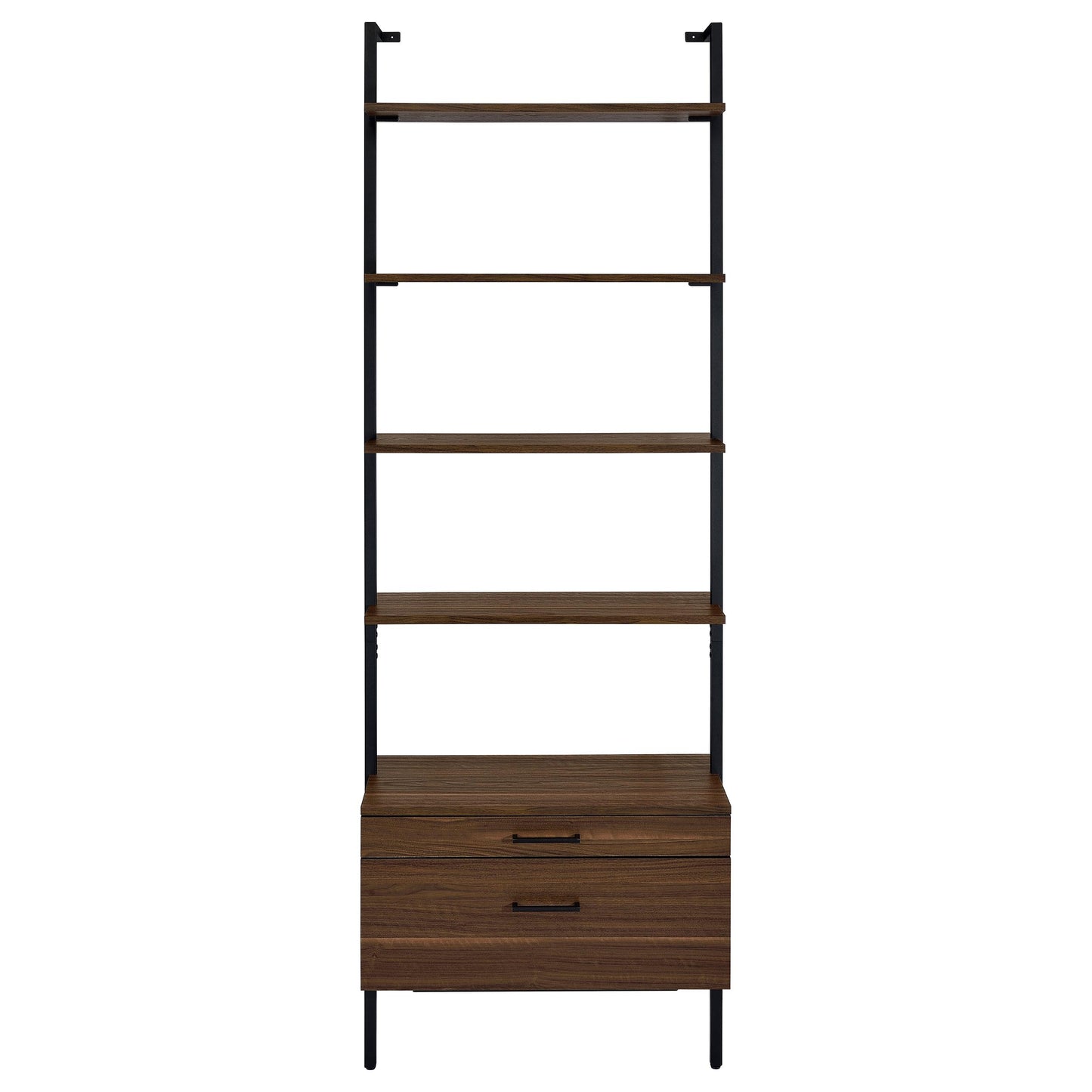 Coaster Furniture Owens 980074 96-inch 4-shelf Storage Wall Bookshelf - Walnut IMAGE 3