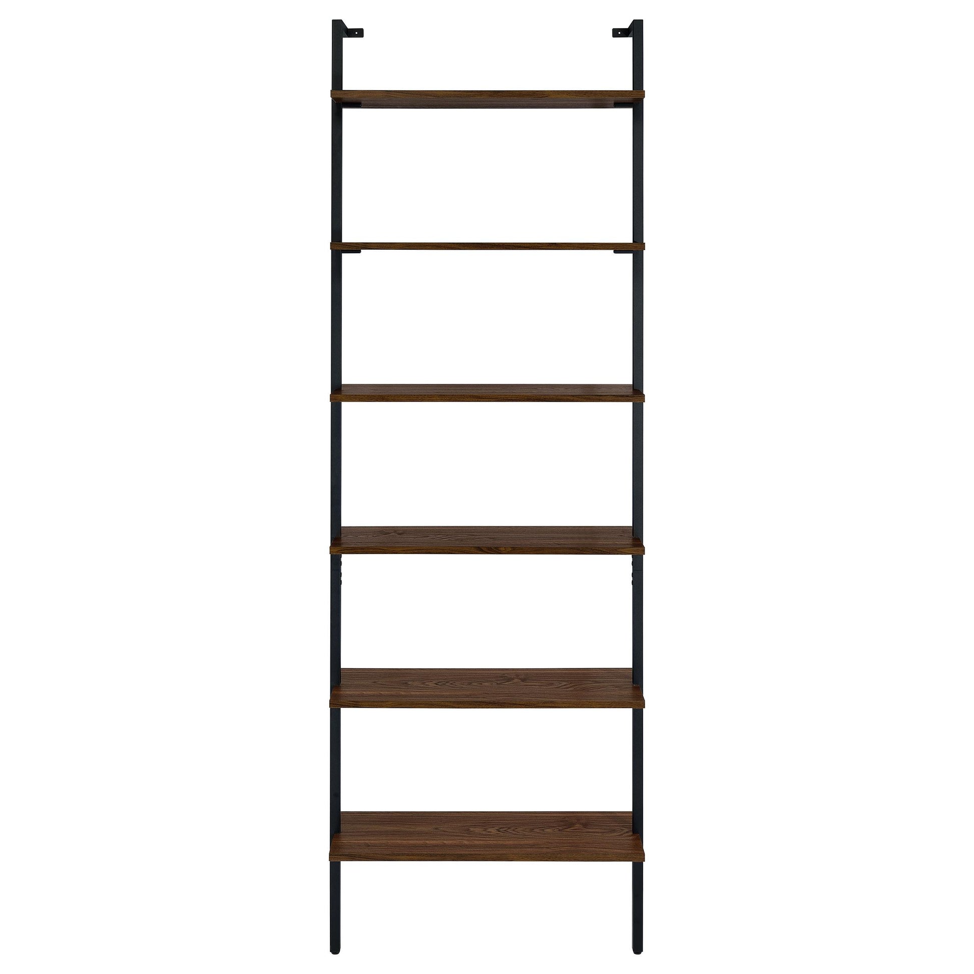  Coaster Furniture Owens 980072 96-inch 6-shelf Wall Bookshelf - Walnut IMAGE 2