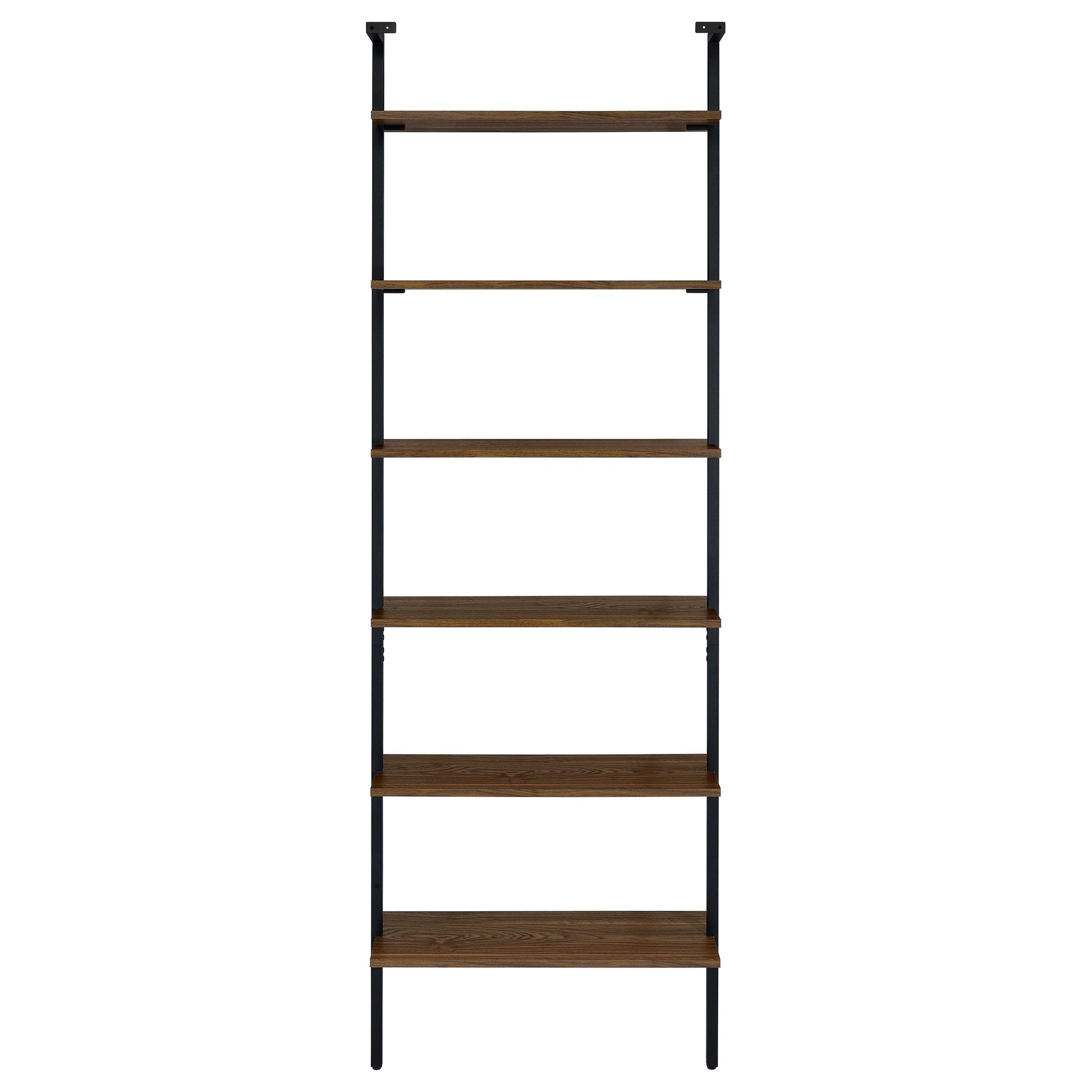  Coaster Furniture Owens 980072 96-inch 6-shelf Wall Bookshelf - Walnut IMAGE 6