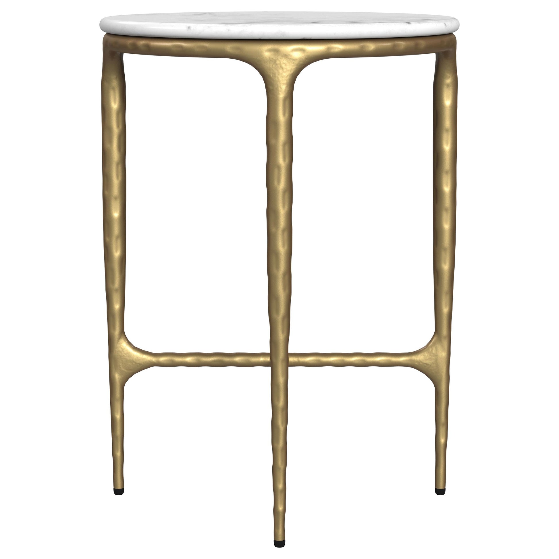  Coaster Furniture Baldwin 930081 Round Marble Top Side Table - White and Gold IMAGE 4