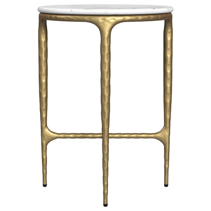  Coaster Furniture Baldwin 930081 Round Marble Top Side Table - White and Gold IMAGE 4