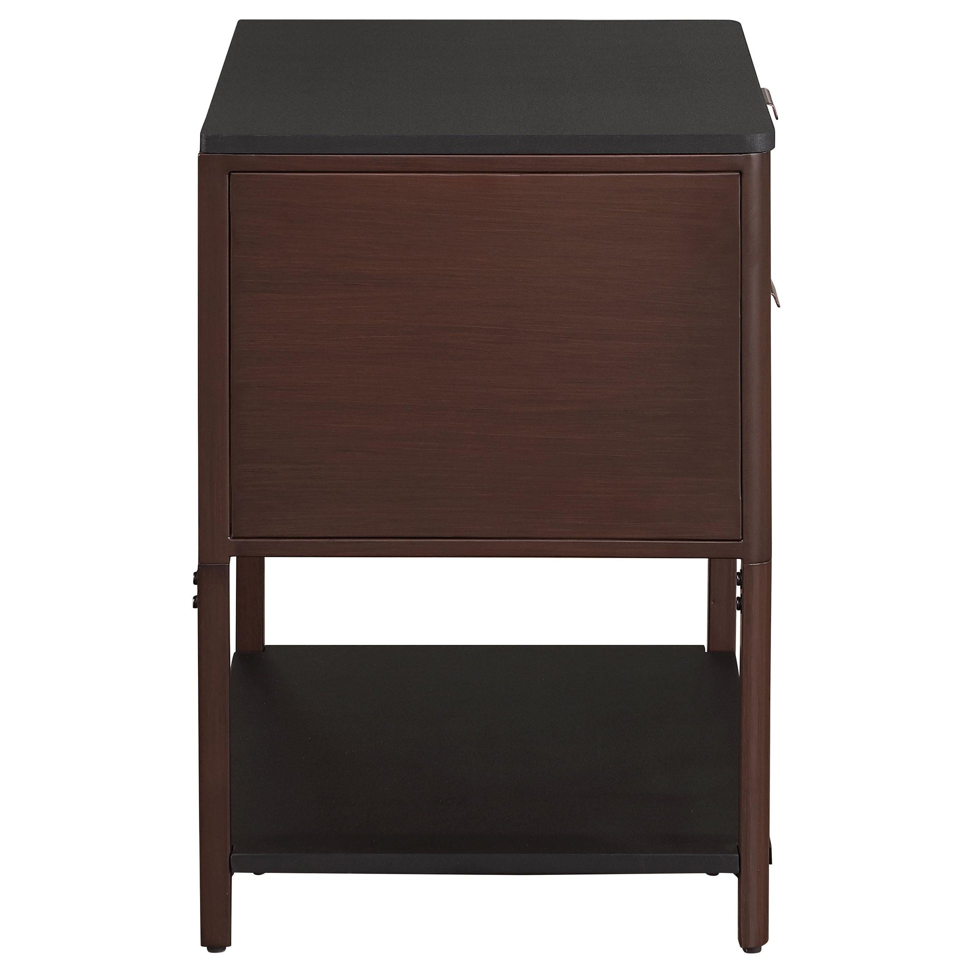 Coaster Furniture Zimmerlee 930221 2-Drawer Side Table with Shelf - Rust Brown IMAGE 7