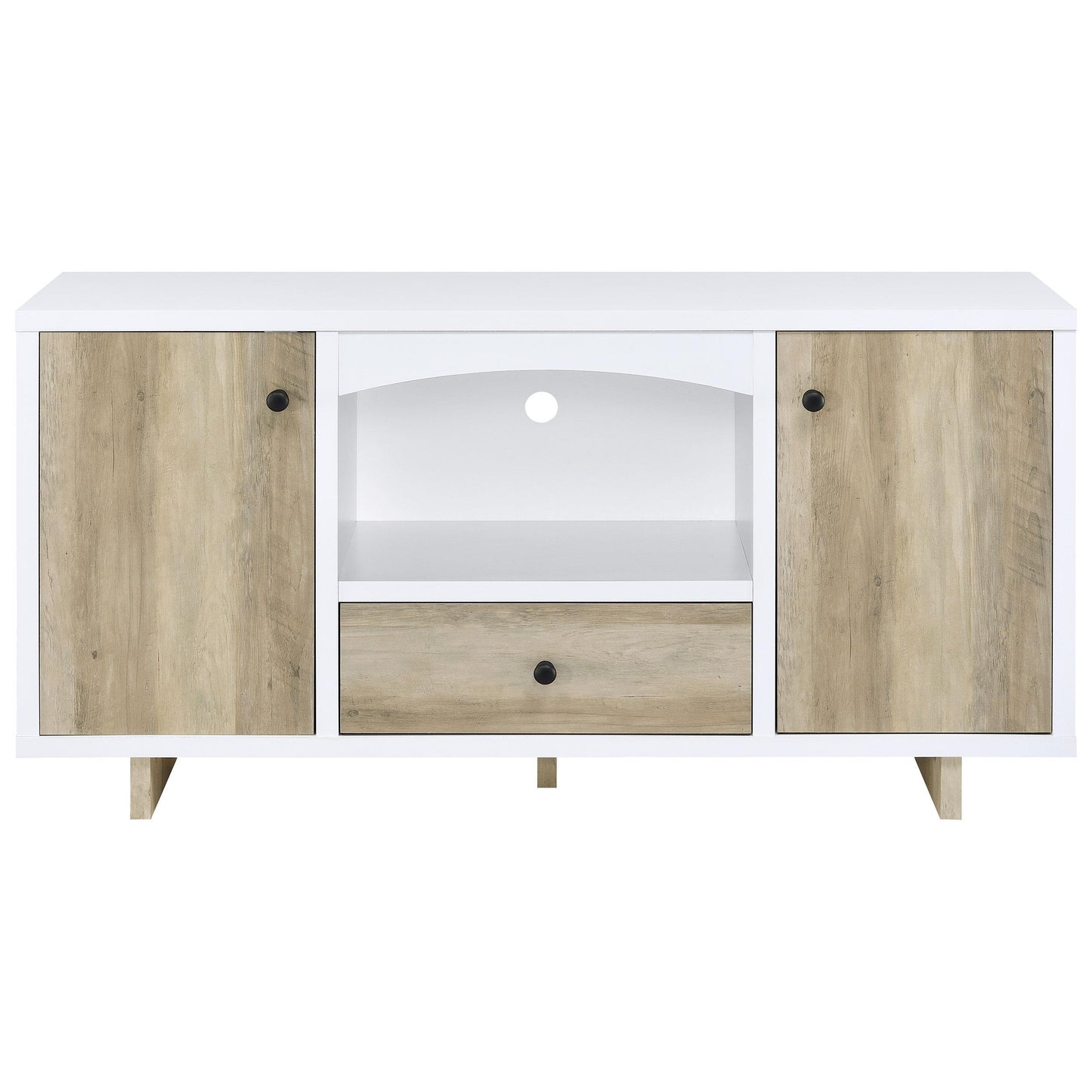 Coaster Furniture Dalton 950405 2-door Storage Cabinet - White and Distressed Pine IMAGE 3