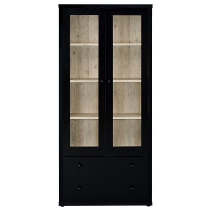 Coaster Furniture Hawthorne 953478 4-shelf Glass Door Cabinet with Drawers - Black IMAGE 3