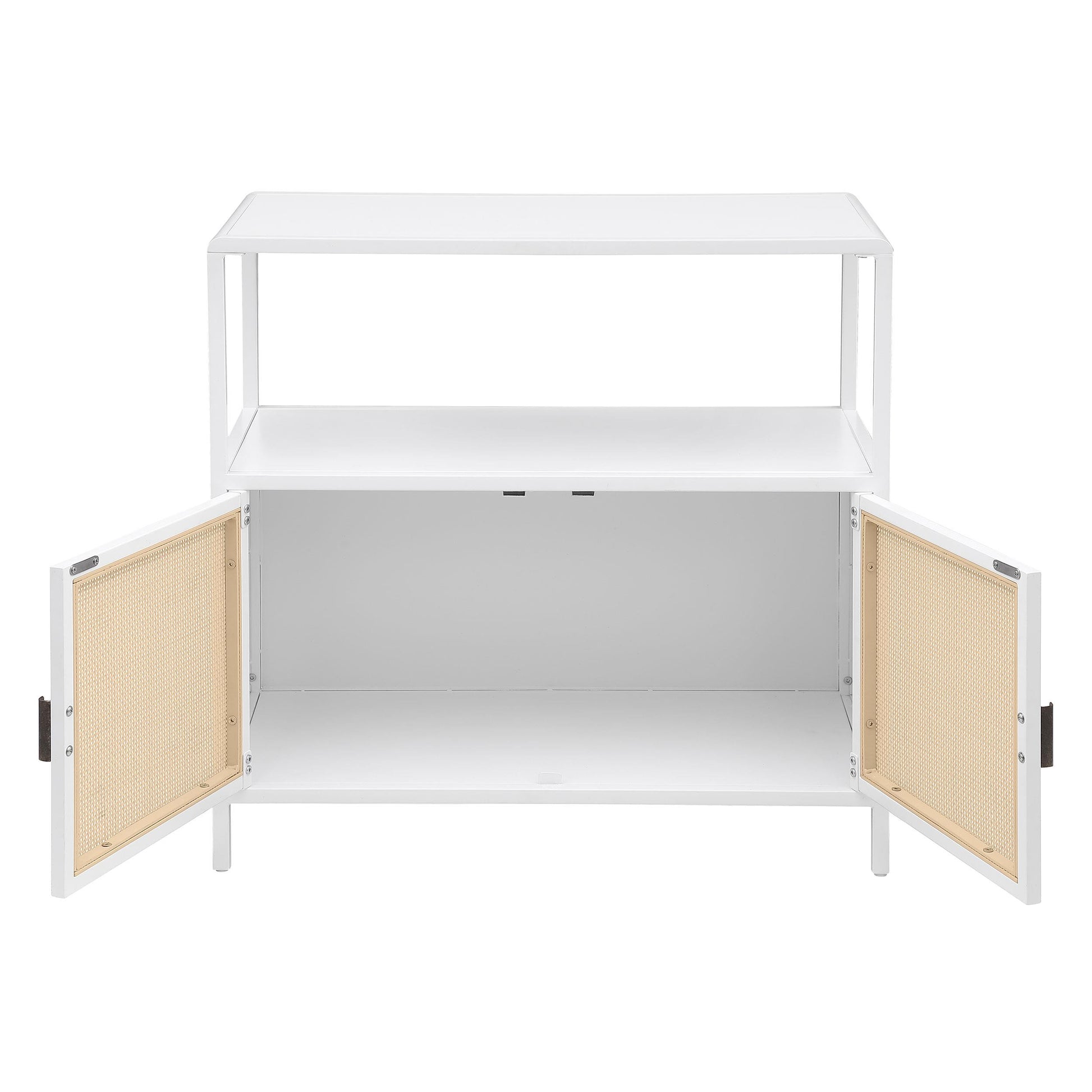 Coaster Furniture Amherst 961642 2-door Radio Weave Cane Metal Accent Cabinet - White IMAGE 3