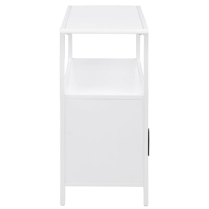 Coaster Furniture Amherst 961642 2-door Radio Weave Cane Metal Accent Cabinet - White IMAGE 8
