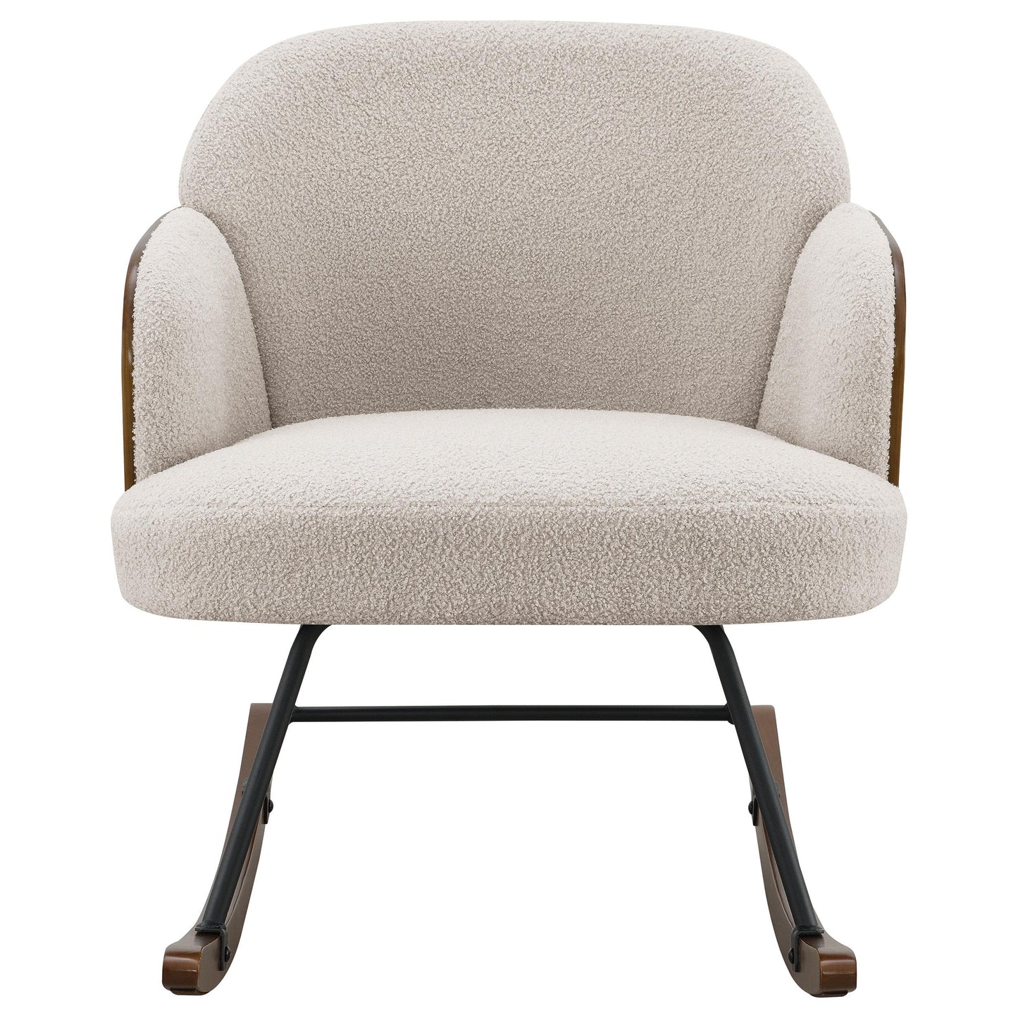 Coaster Furniture Paige 602625 Boucle Upholstered Mid Back Rocking Chair - Beige IMAGE 2
