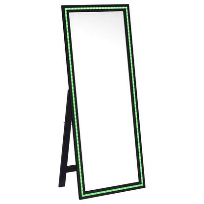 Coaster Furniture Windrose 960962 28 x 67 Inch Tempered LED Standing Mirror - Black IMAGE 6