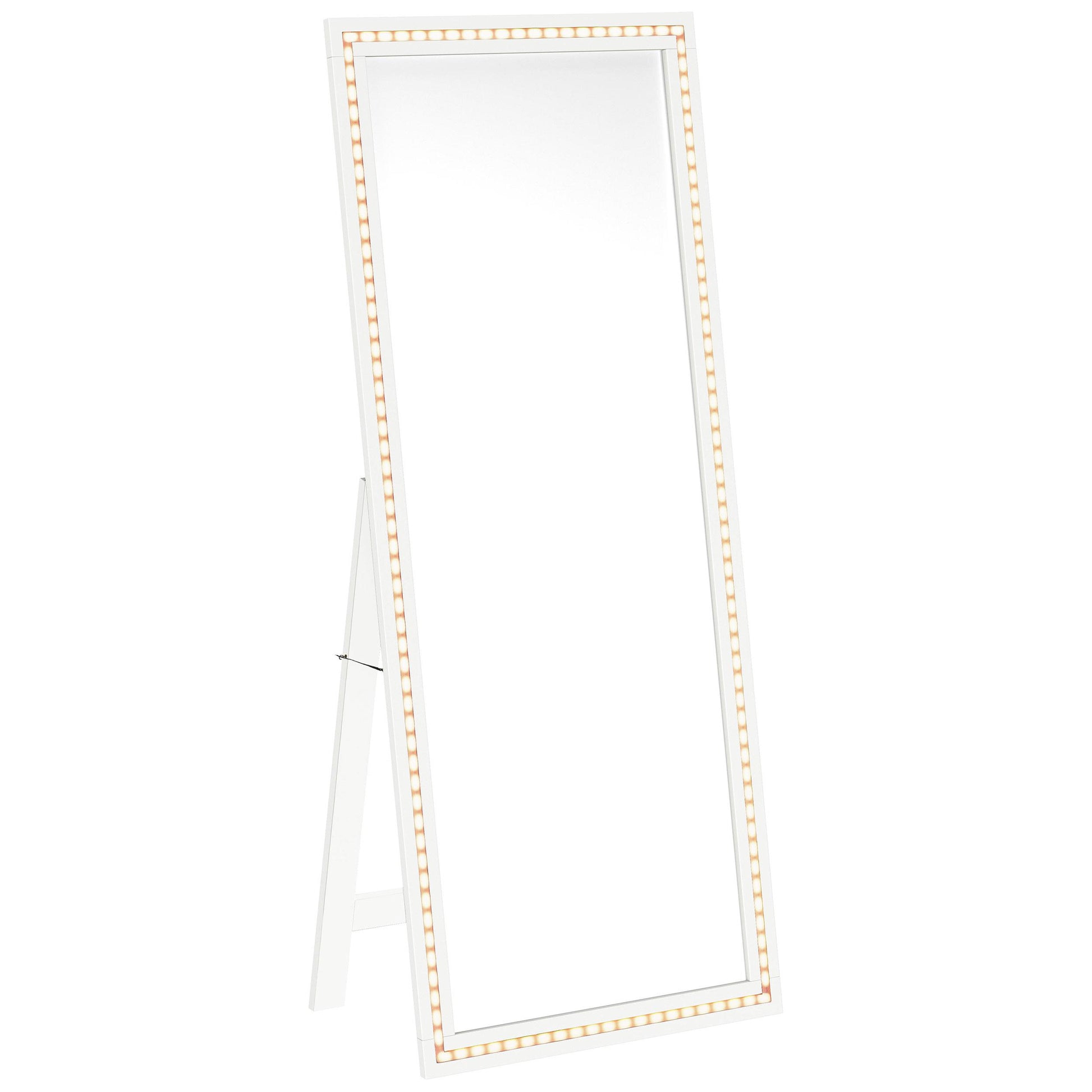 Coaster Furniture Windrose 960963 28 x 67 Inch Tempered LED Standing Mirror - White IMAGE 3