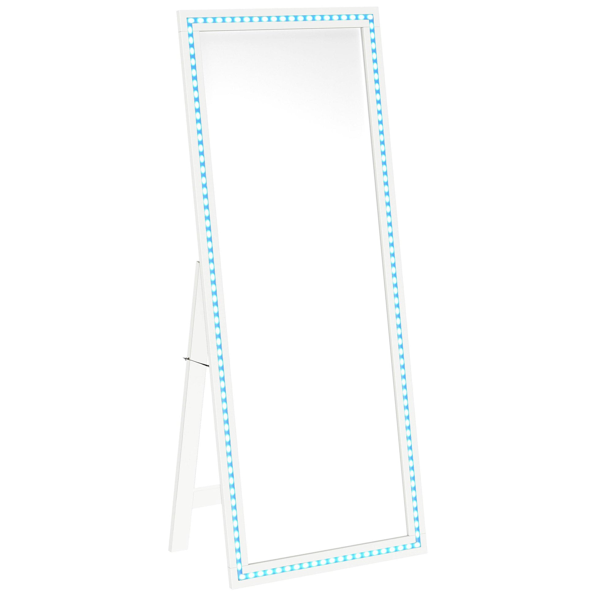Coaster Furniture Windrose 960963 28 x 67 Inch Tempered LED Standing Mirror - White IMAGE 7