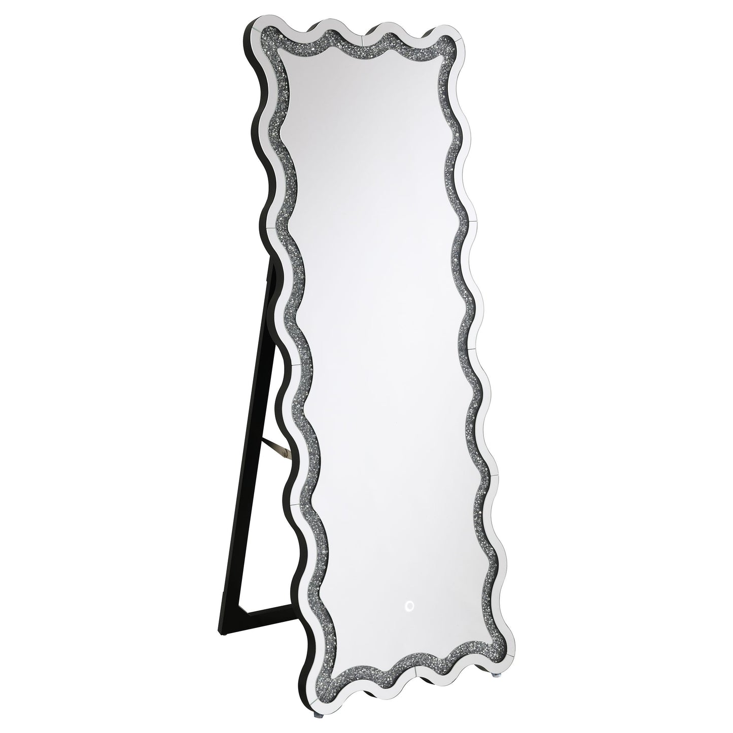 Coaster Furniture Brixey 961473 24 x 63 Inch LED Lighting Standing Floor Mirror - Black IMAGE 1