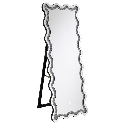 Coaster Furniture Brixey 961473 24 x 63 Inch LED Lighting Standing Floor Mirror - Black IMAGE 1