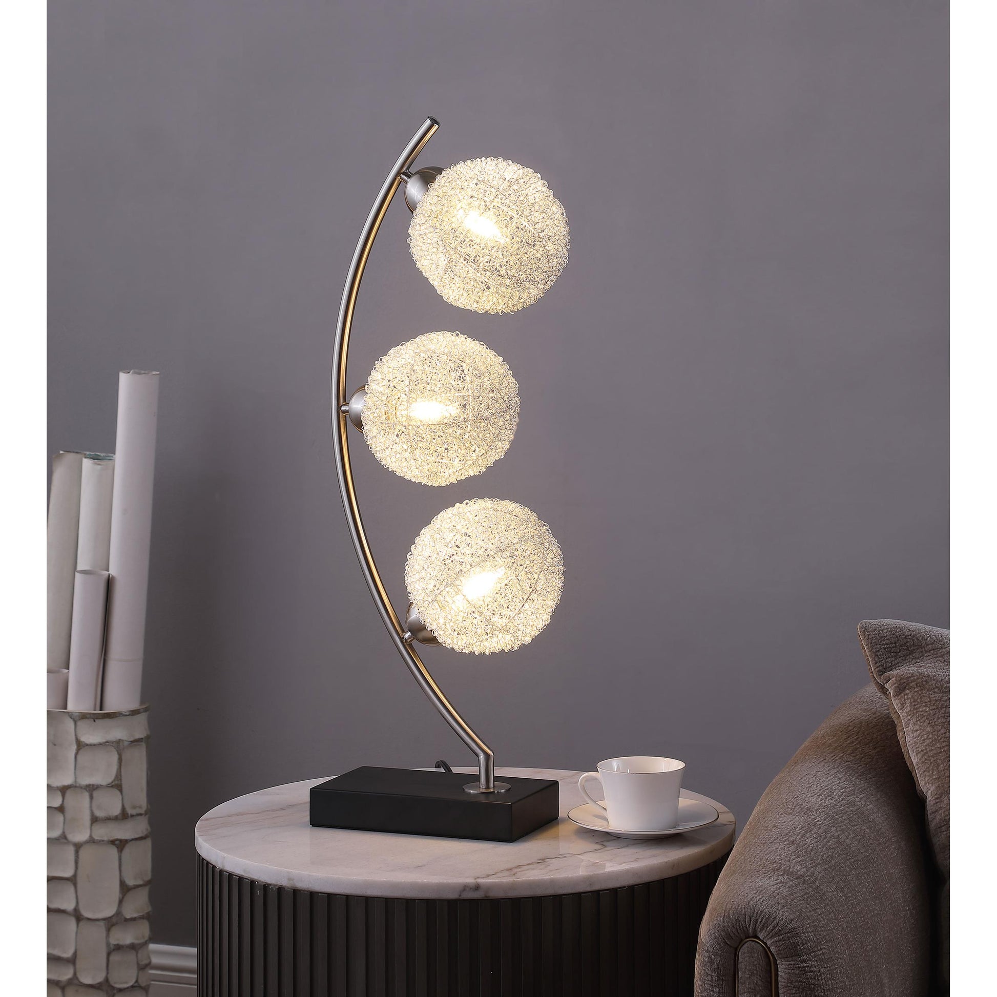 Coaster Furniture Claudia 920233 30-inch Woven Spherical Metal Table Lamp - Black IMAGE 7