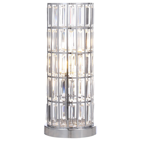 Coaster Furniture Wanda 920235 20-inch Crystal Shade Bedside Table Lamp - Silver IMAGE 1
