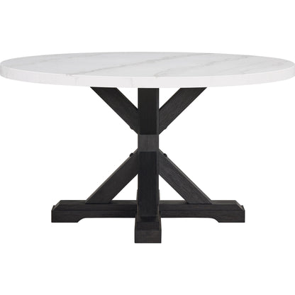  Crown Mark Varley 1320T-54R Genuine Marble Round Dining Table IMAGE 2