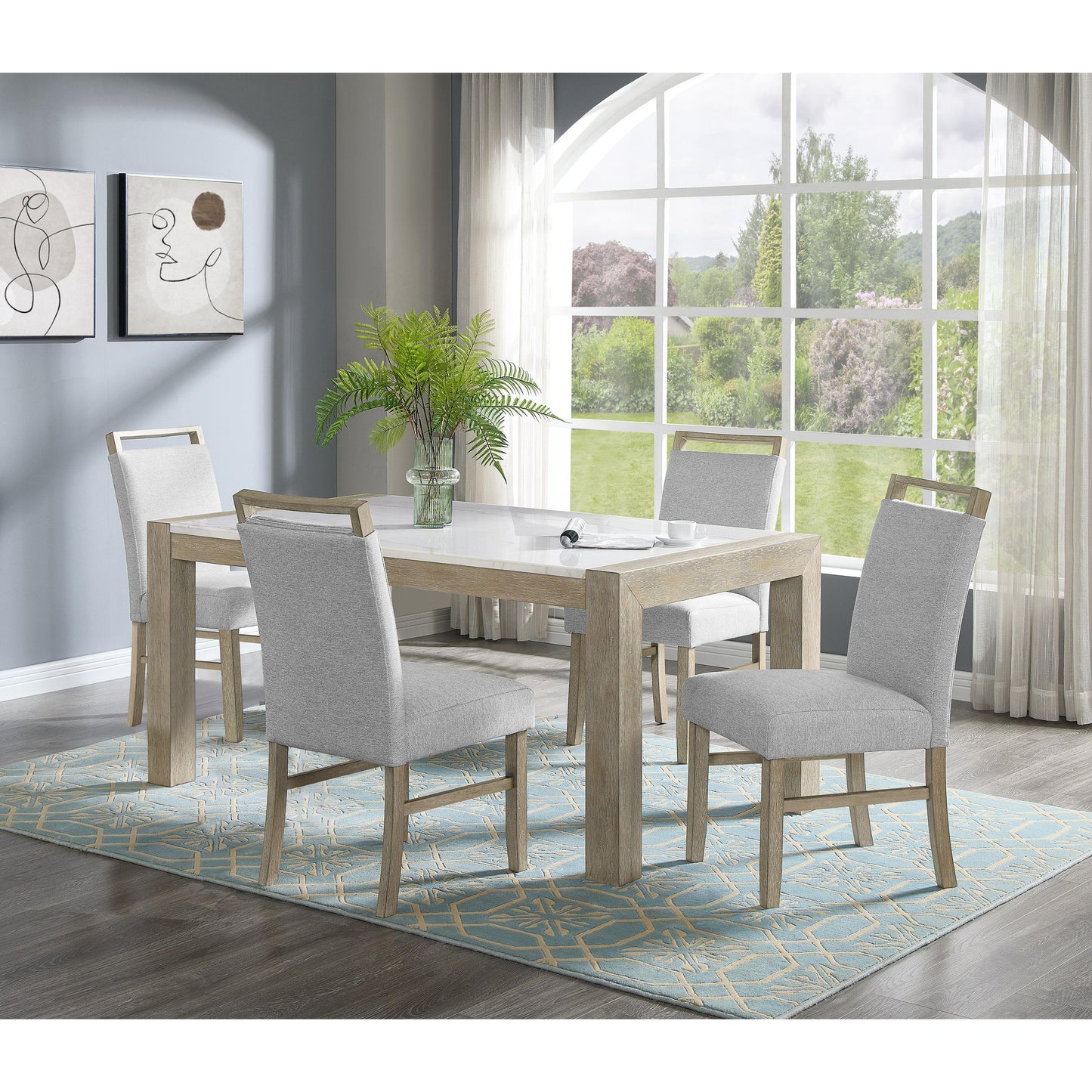  Crown Mark Dune 1321T-3866 Genuine Marble Dining Table IMAGE 6