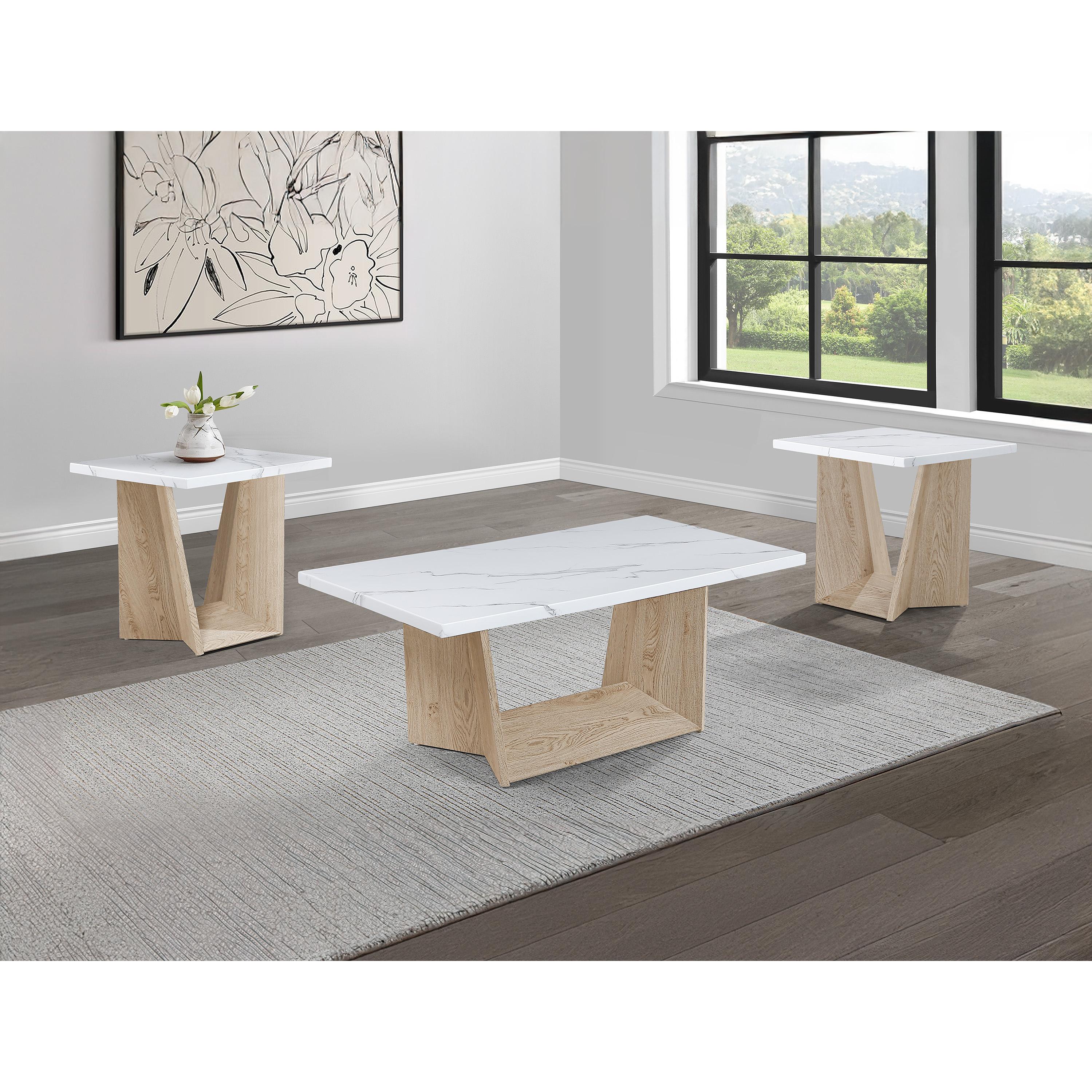  Crown Mark Adea 4226WO-SET 3 pc Cocktail Table Set - White Oak IMAGE 1