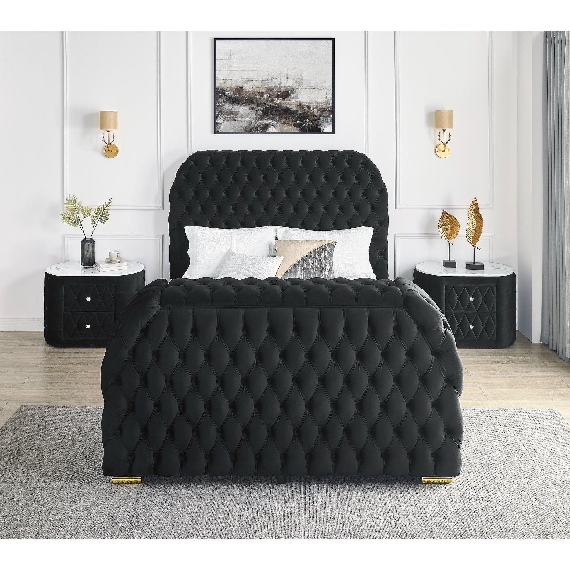  Crown Mark Natalia 5115BK-2 2-Drawer Nightstand - Black IMAGE 5