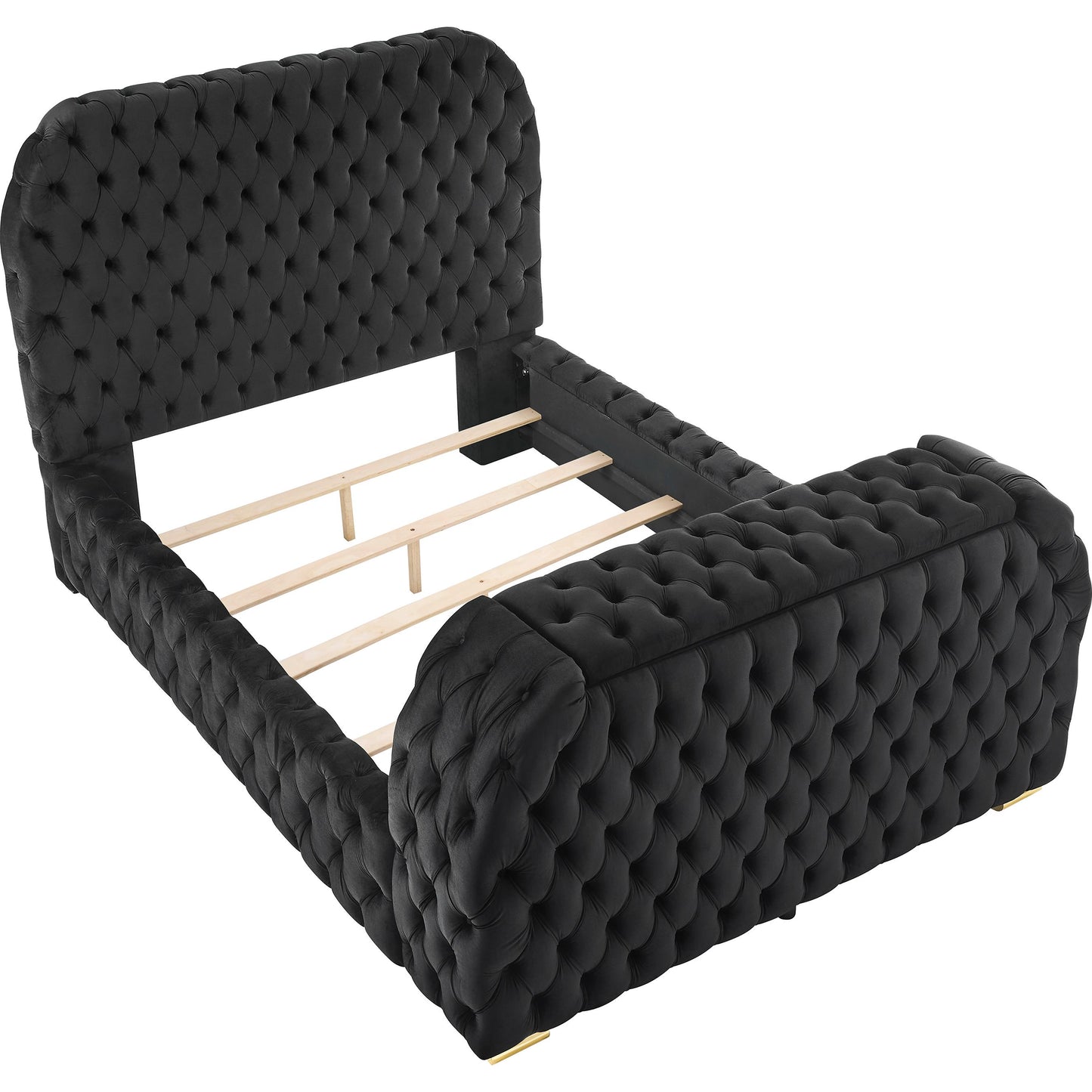  Crown Mark Natalia 5115BK-Q Queen Bed with Fireplace and TV Lift - Black IMAGE 2