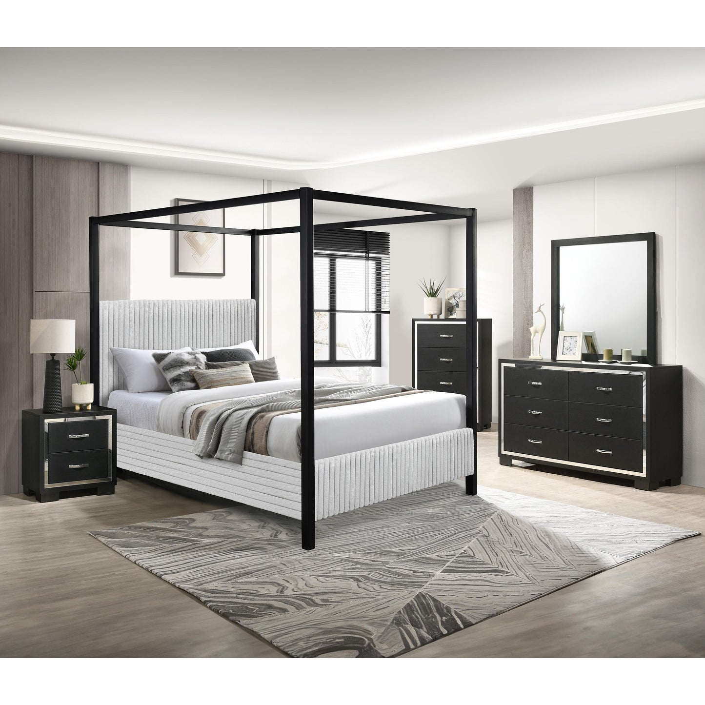  Crown Mark Cora 5262LG-K King Canopy Bed IMAGE 2
