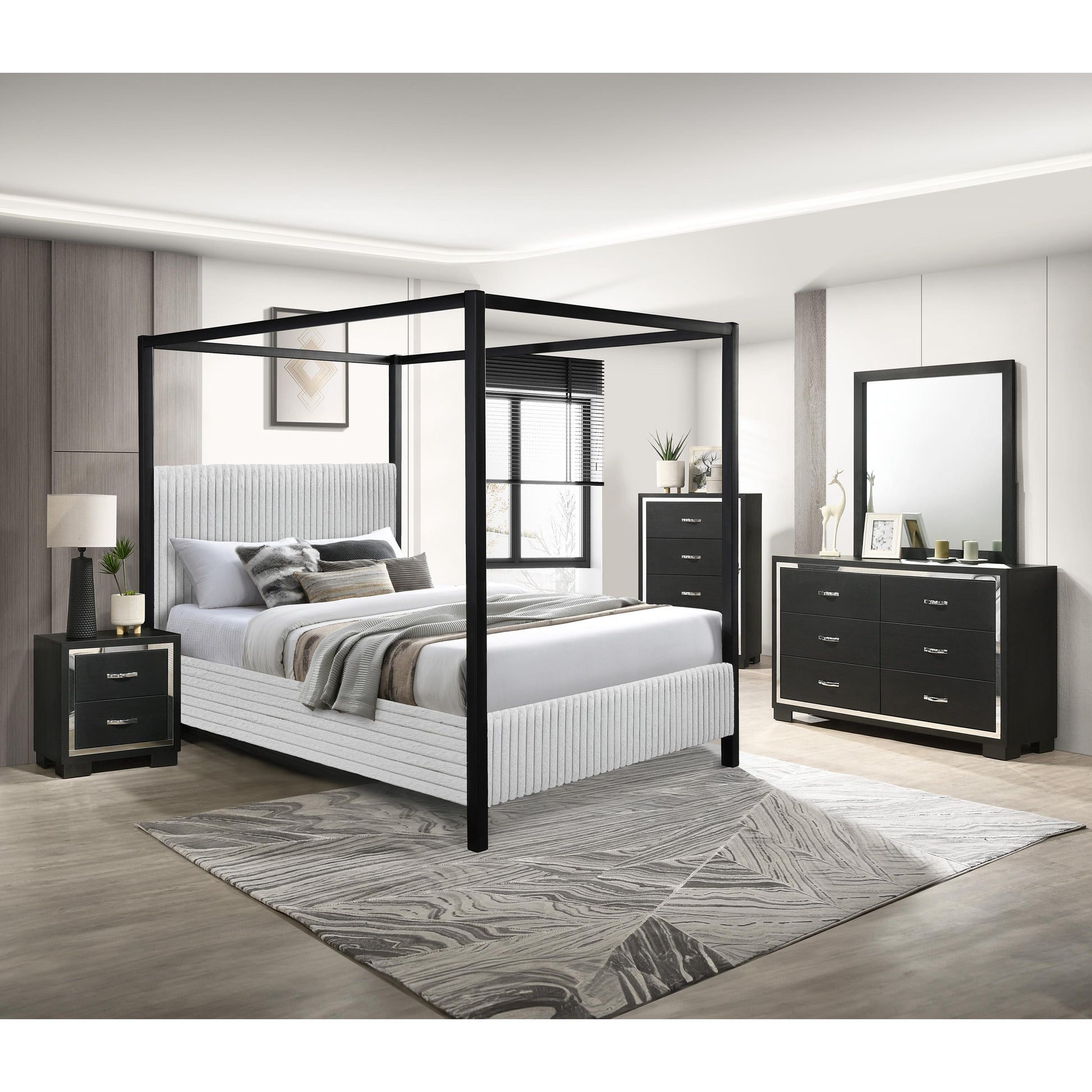  Crown Mark Cora 5262LG-K King Canopy Bed IMAGE 2