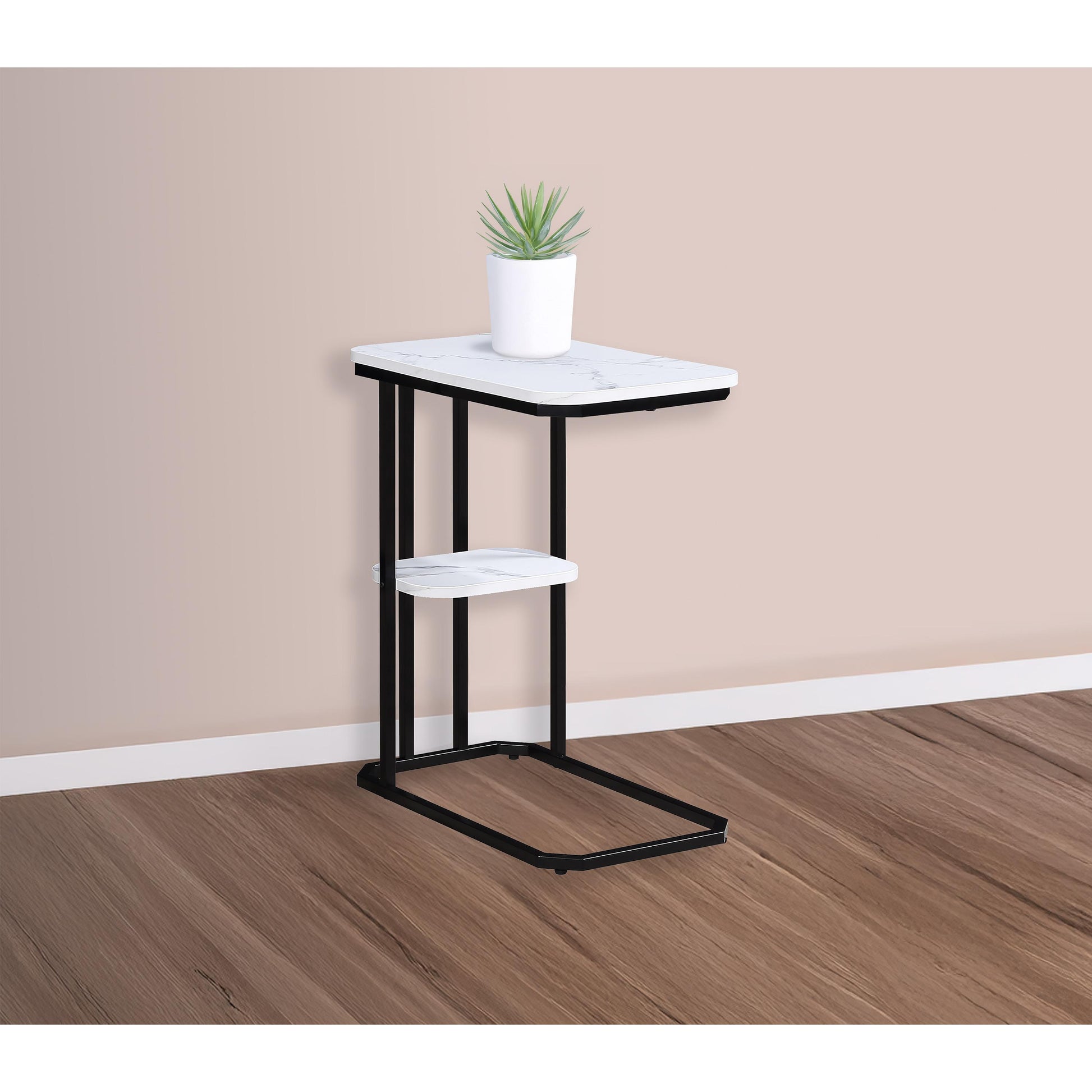  Crown Mark Ida 7267MB Chairside Table - Faux Marble IMAGE 2