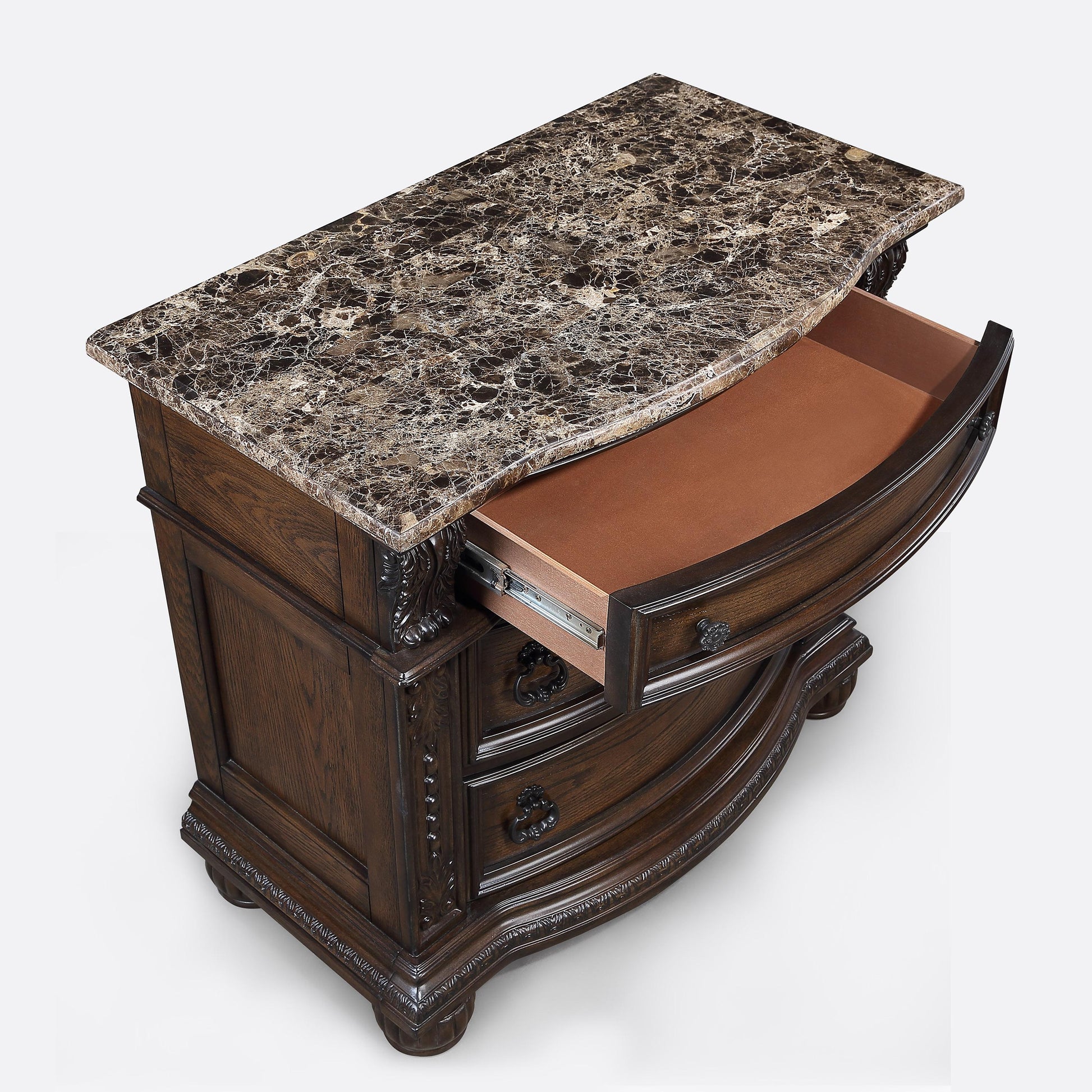  Crown Mark Stanley B1610-2 Nightstand - Coffee Brown IMAGE 2