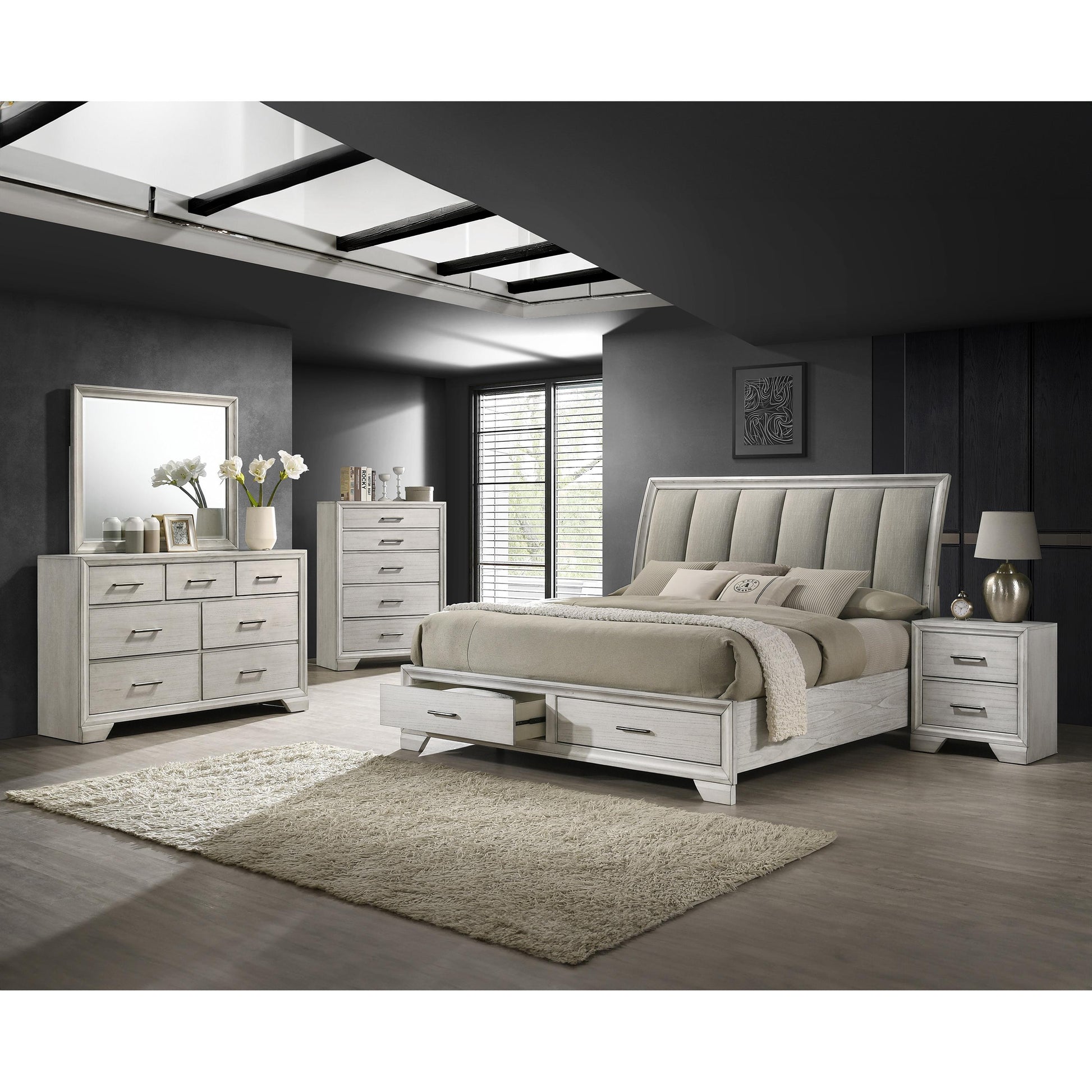  Crown Mark Jaymes B6582-11 Dresser Mirror - White Mist IMAGE 3