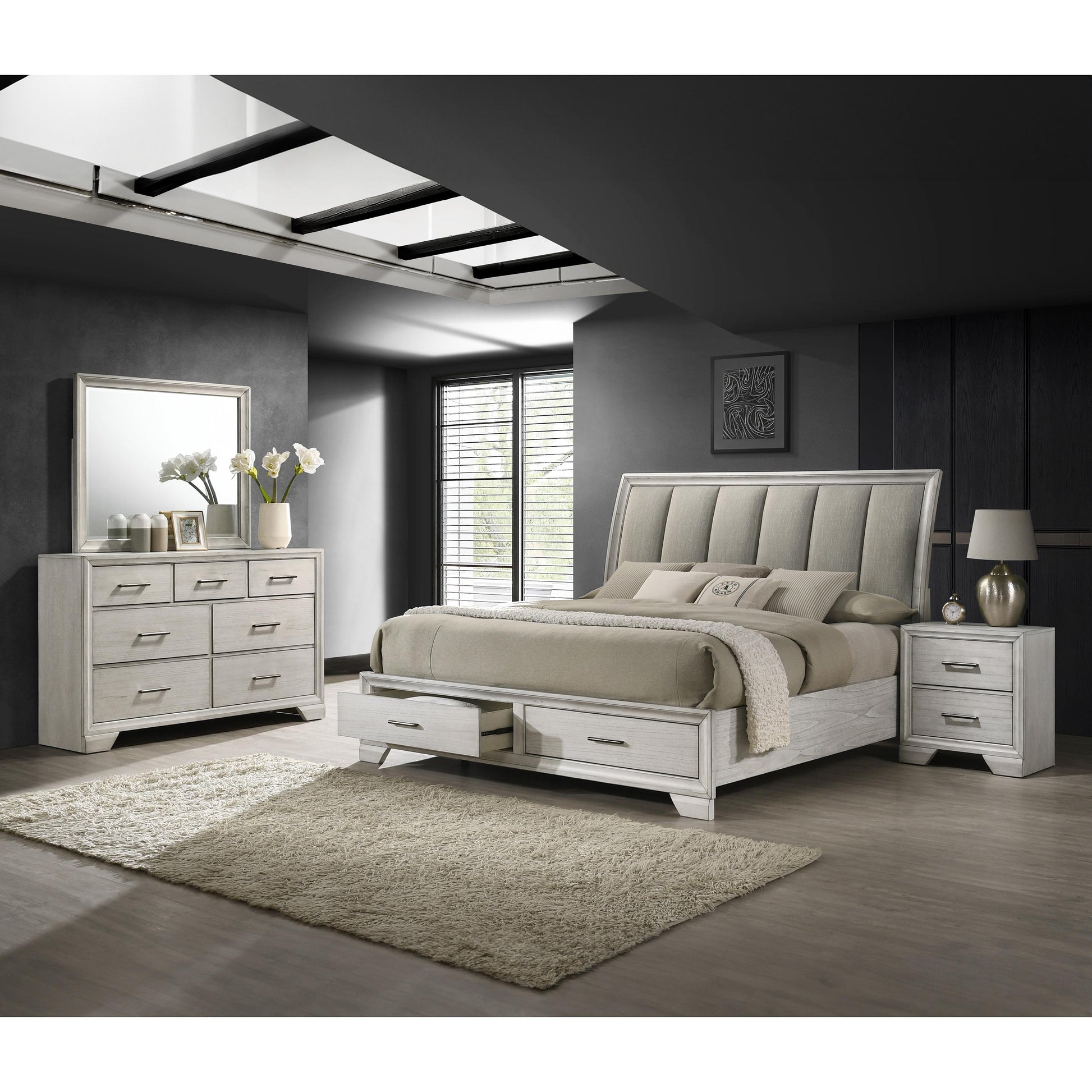  Crown Mark Jaymes B6582-11 Dresser Mirror - White Mist IMAGE 4
