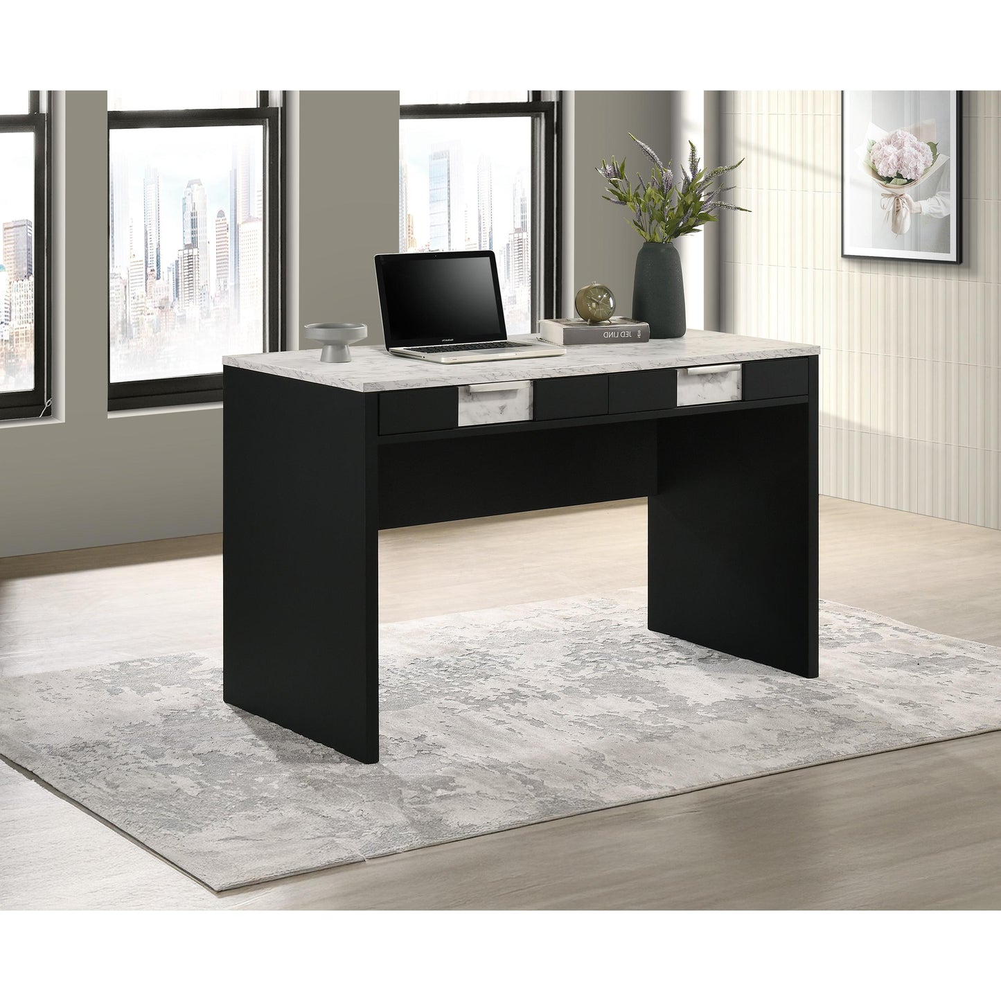  Crown Mark Rangley B6835-DESK Writing Desk - Black IMAGE 3