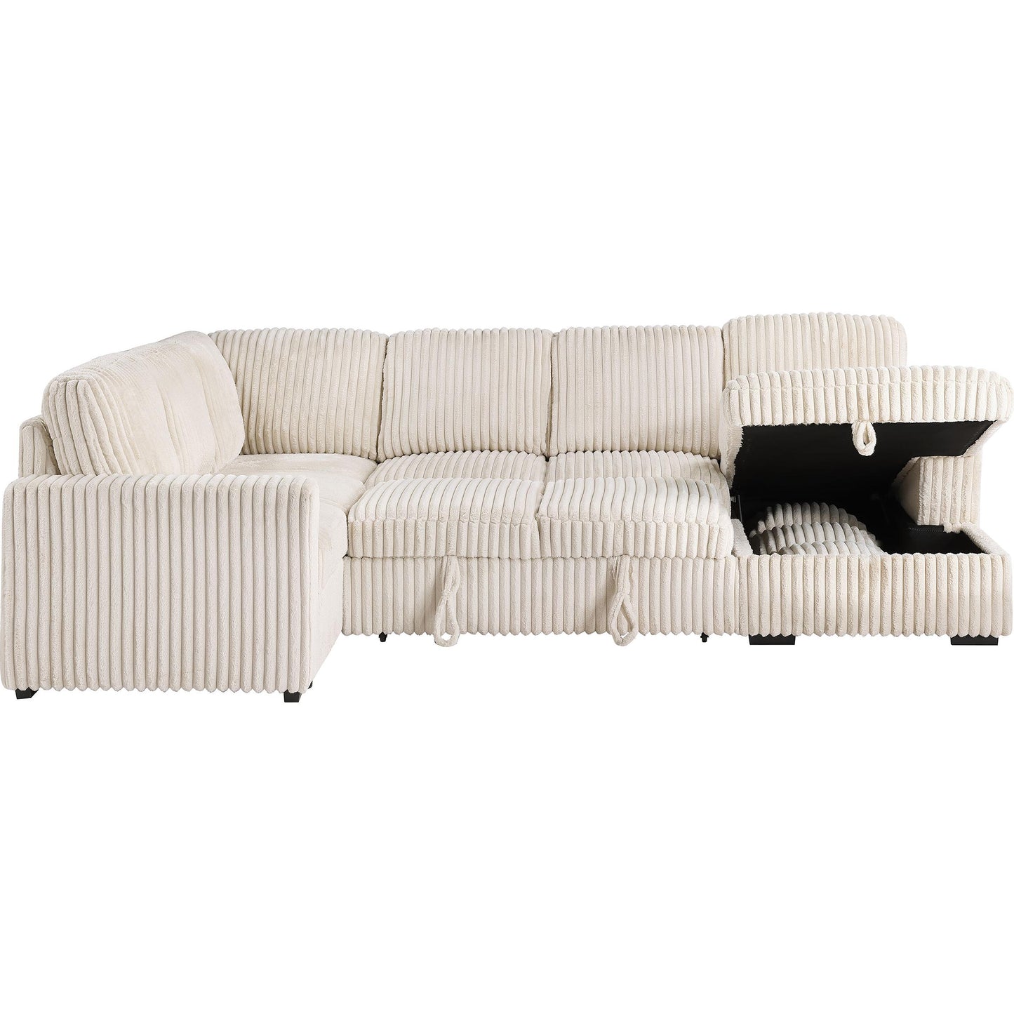  Coaster Furniture Devonshire 501205 Sleeper Sectional Sofa Storage Chaise - Camel IMAGE 7