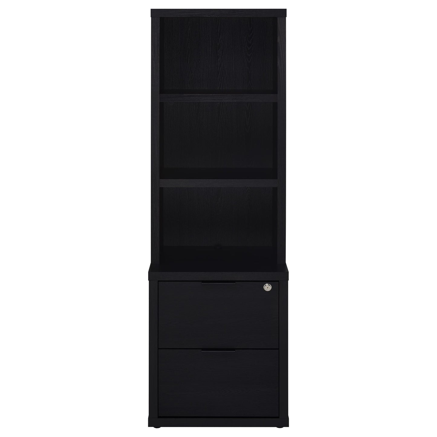 Coaster Furniture Westpark 802703 3-shelf Bookcase USB and Lockable Drawer - Black IMAGE 4